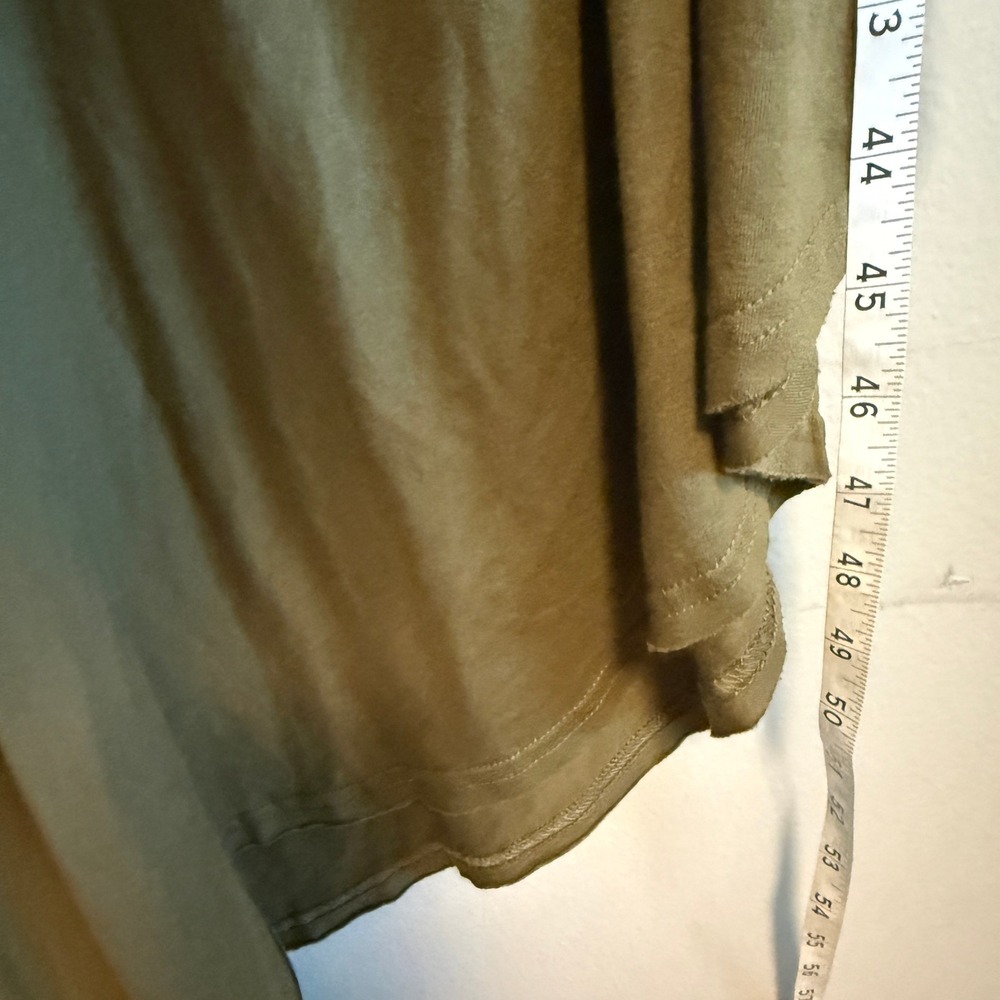 Anthropologie Daily Practice Moss Green Ruched Asymmetrical Dress Size L - Picture 9 of 13